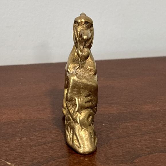 Vintage Solid Brass Unicorn Figurine Miniature Mythical Celestial Decor 2.25” - Picture 2 of 6